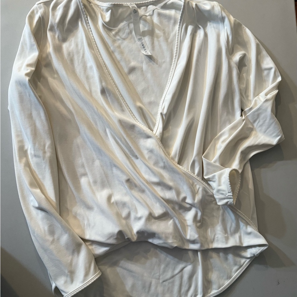 Lululemon Cream Wrap Blouse Long Sleeve Relaxed